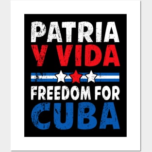 Patria Y Vida Freedom For Cuba Cuban Flag Vintage Posters and Art